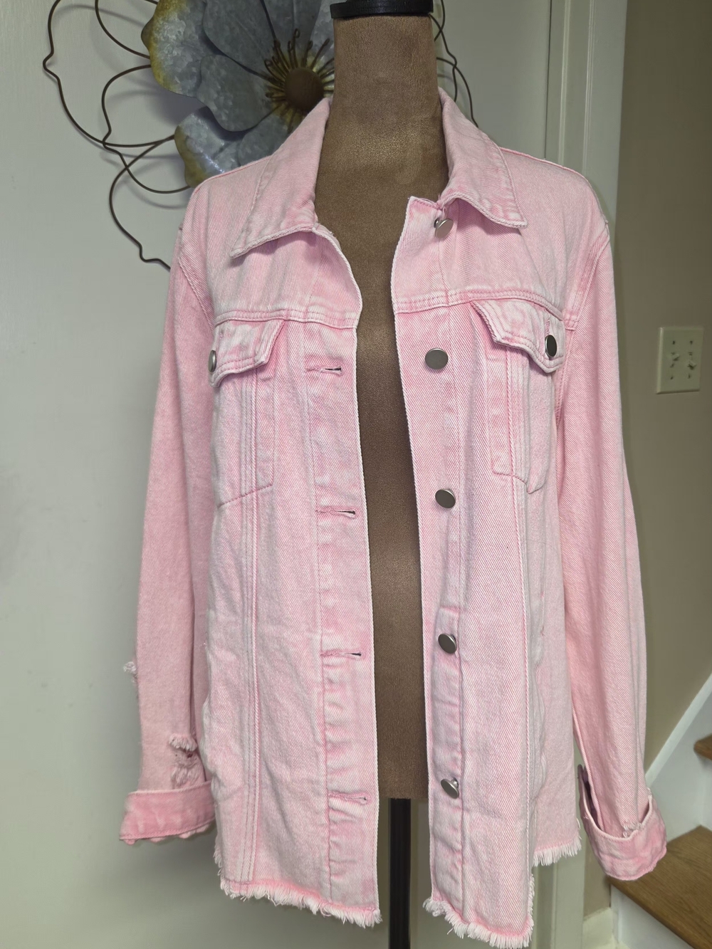 Pink Denim Jacket - Women’s Lightweight Jean Coat